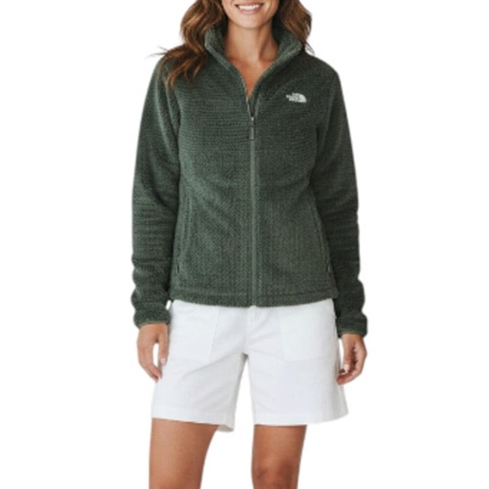 THE NORTH FACE Osito Fleece Jacket Women M Forest Green Outdoor Athletic Travel